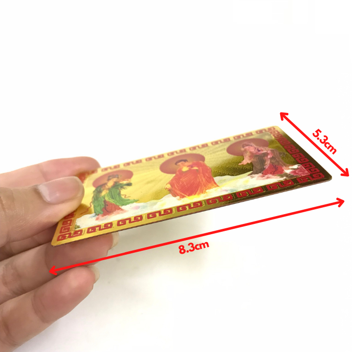 Thẻ Kim Bài Tây Phương Tam Thánh Phật